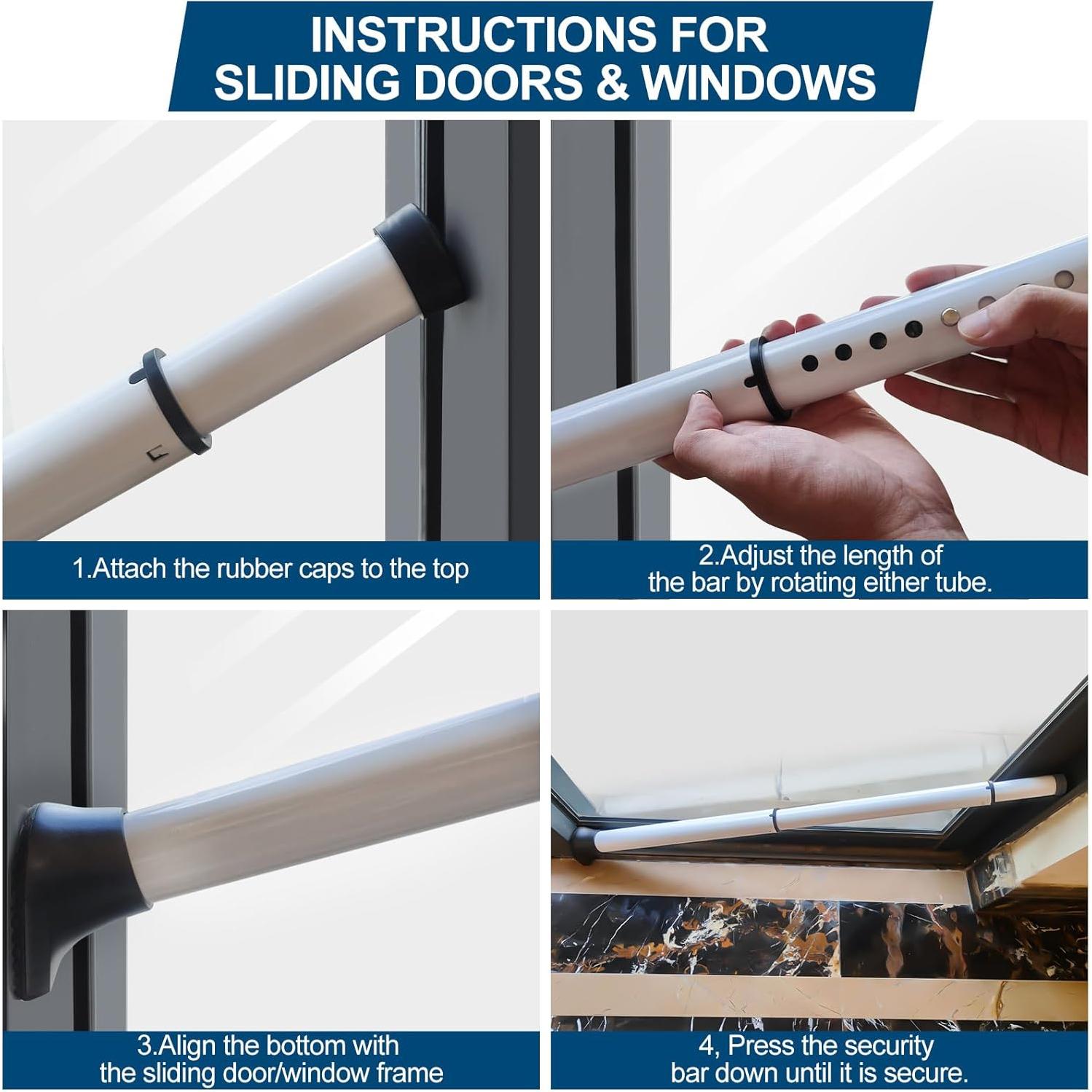 Barra de Seguridad Ajustable Rerishom para Puertas - 1 Paquete