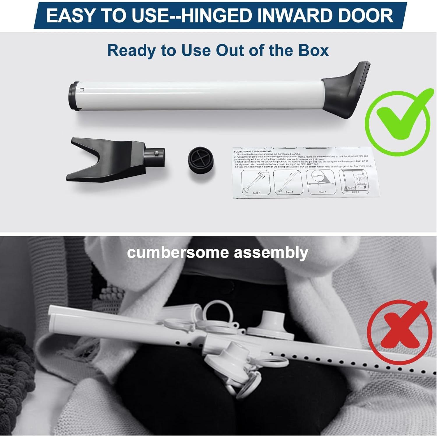 Barra de Seguridad Ajustable Rerishom para Puertas - 1 Paquete