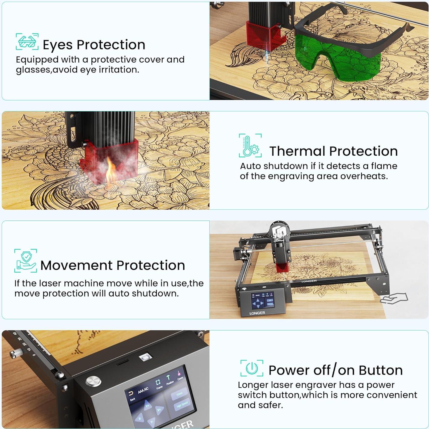 Grabador Láser Longer Ray5 5W 400x400mm Alta Precisión