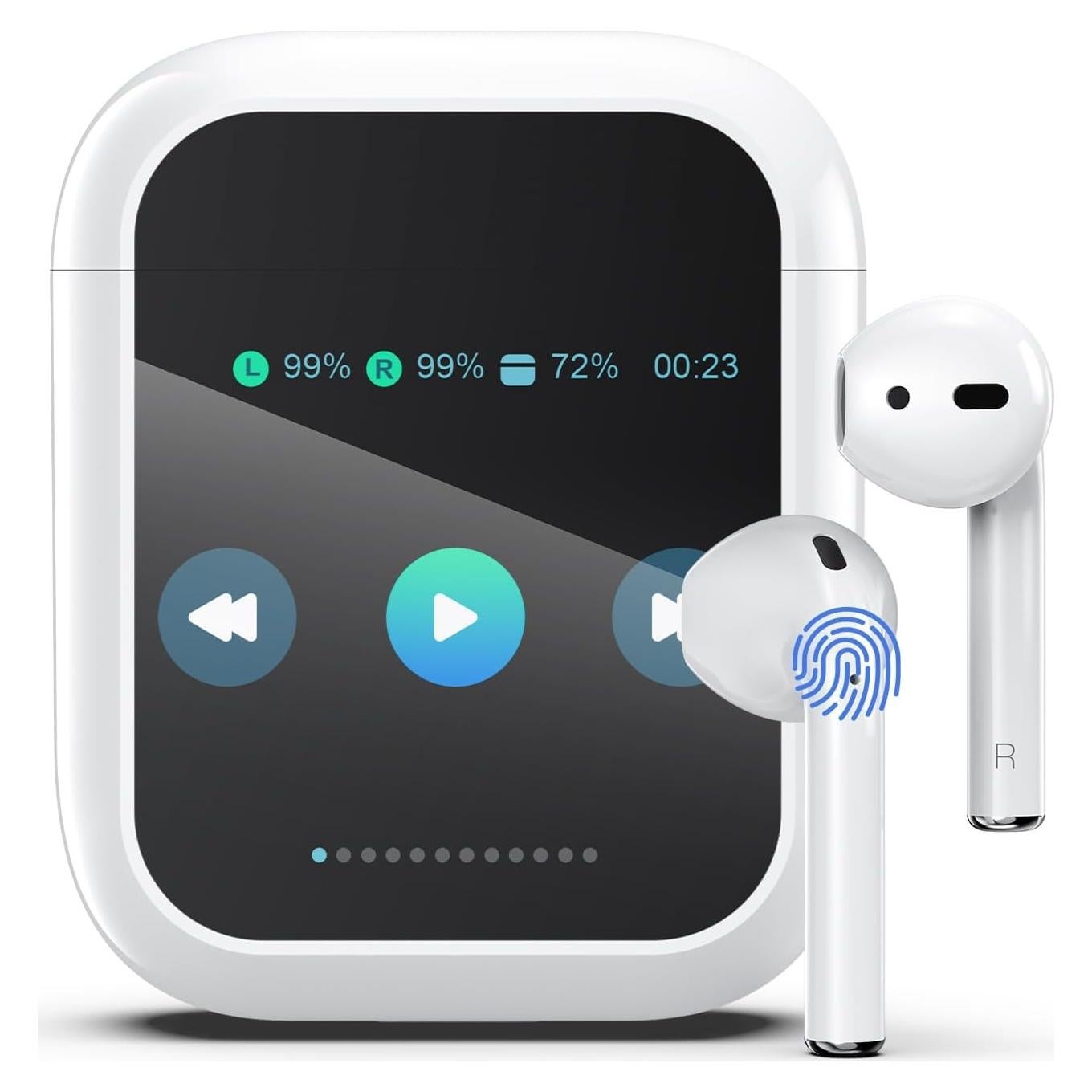 Ai Translation Earbuds Real Time 144 Languages & Accents Translator Earbuds with 8-Language Offline Translator Device Two Way, Auriculares de traducción for Language Learning Travel Business White