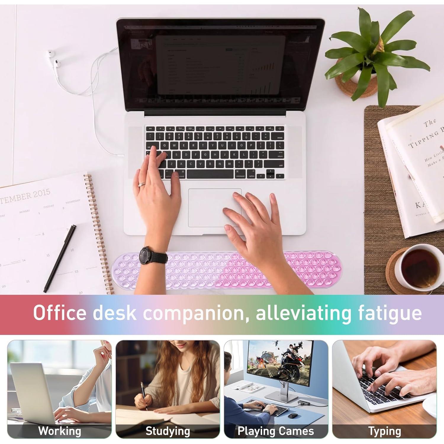 Juego de Reposamuñecas de Gel ABRONDA Acuamarina Ergonómico