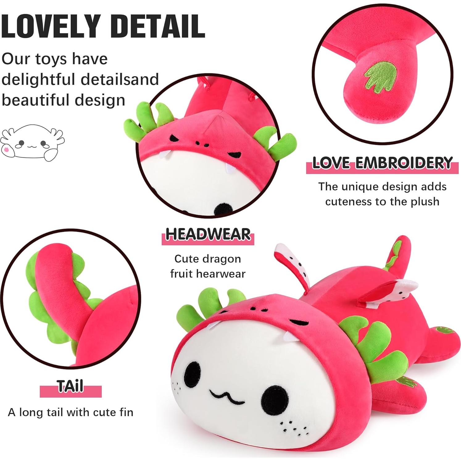 Peluche Axolotl Fruta del Dragón Onsoyours 33 cm Suave