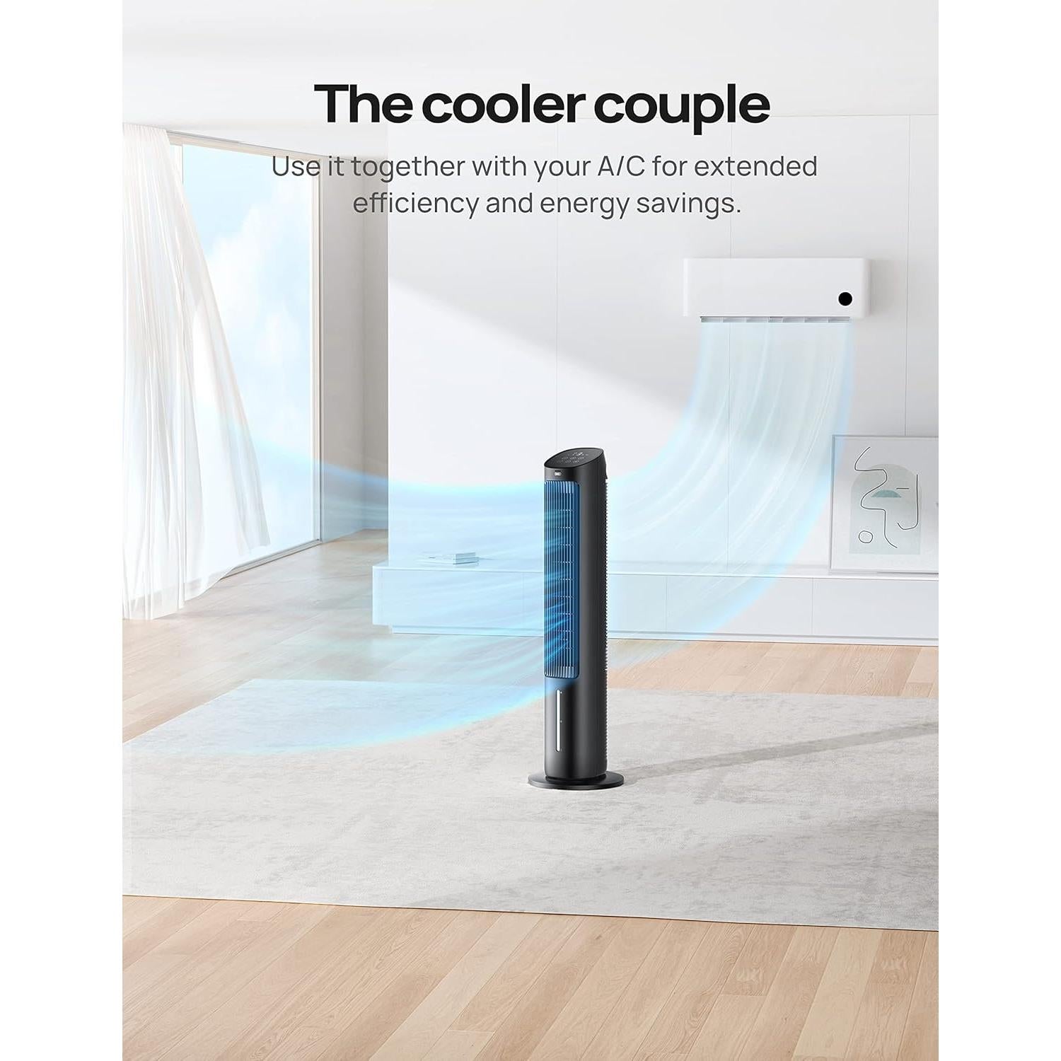 Ventilador Torre Dreo IceWind 55W Oscilante 80° Control Remoto