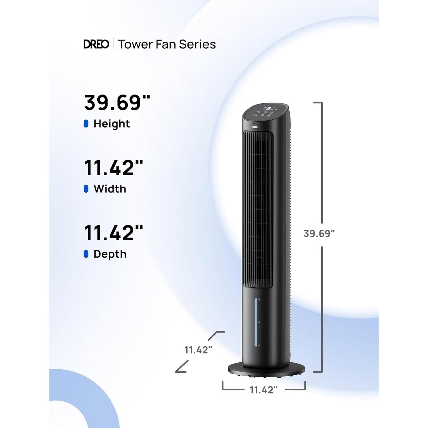 Ventilador Torre Dreo IceWind 55W Oscilante 80° Control Remoto