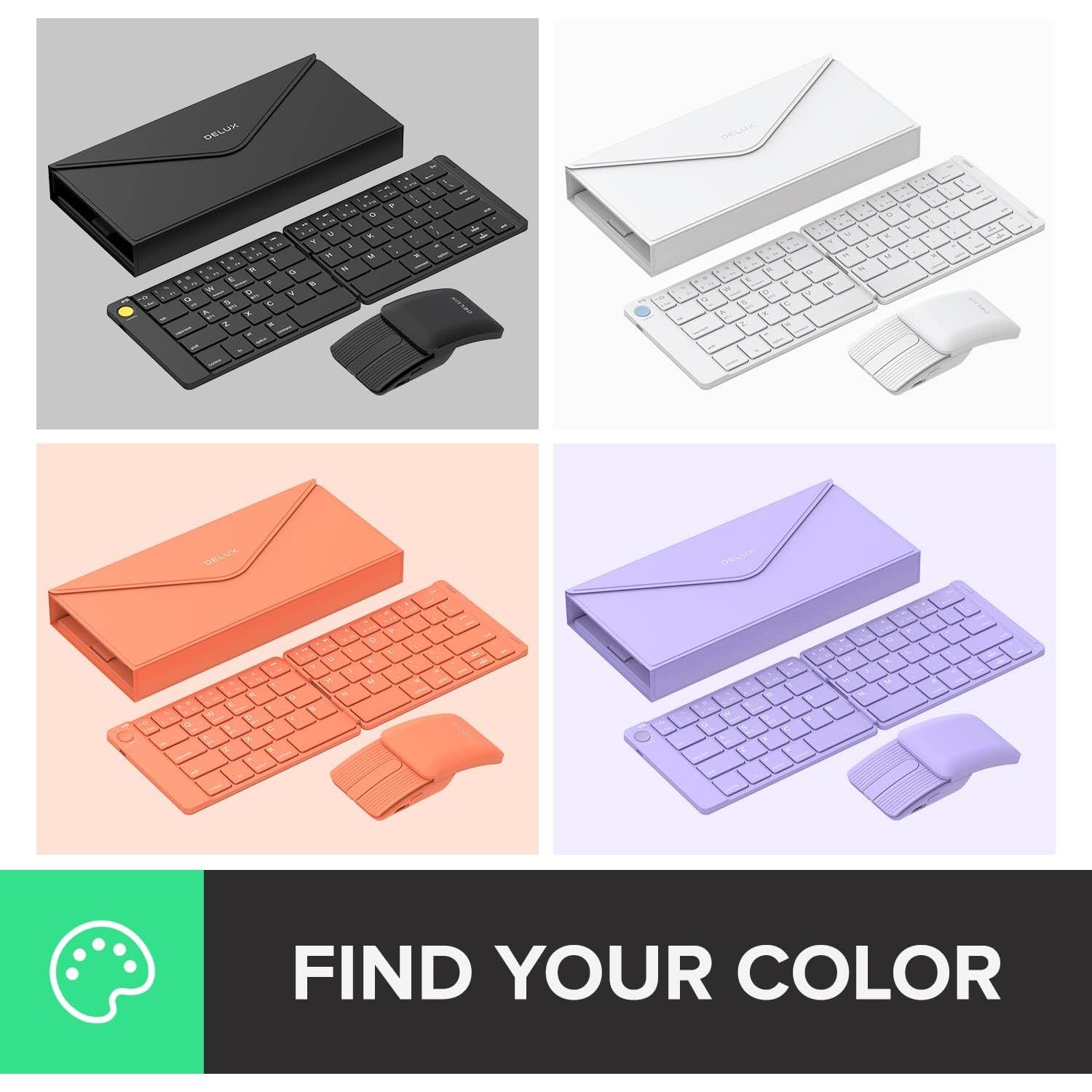 Combo Teclado y Ratón Inalámbricos DeLUX PockCombo Negro