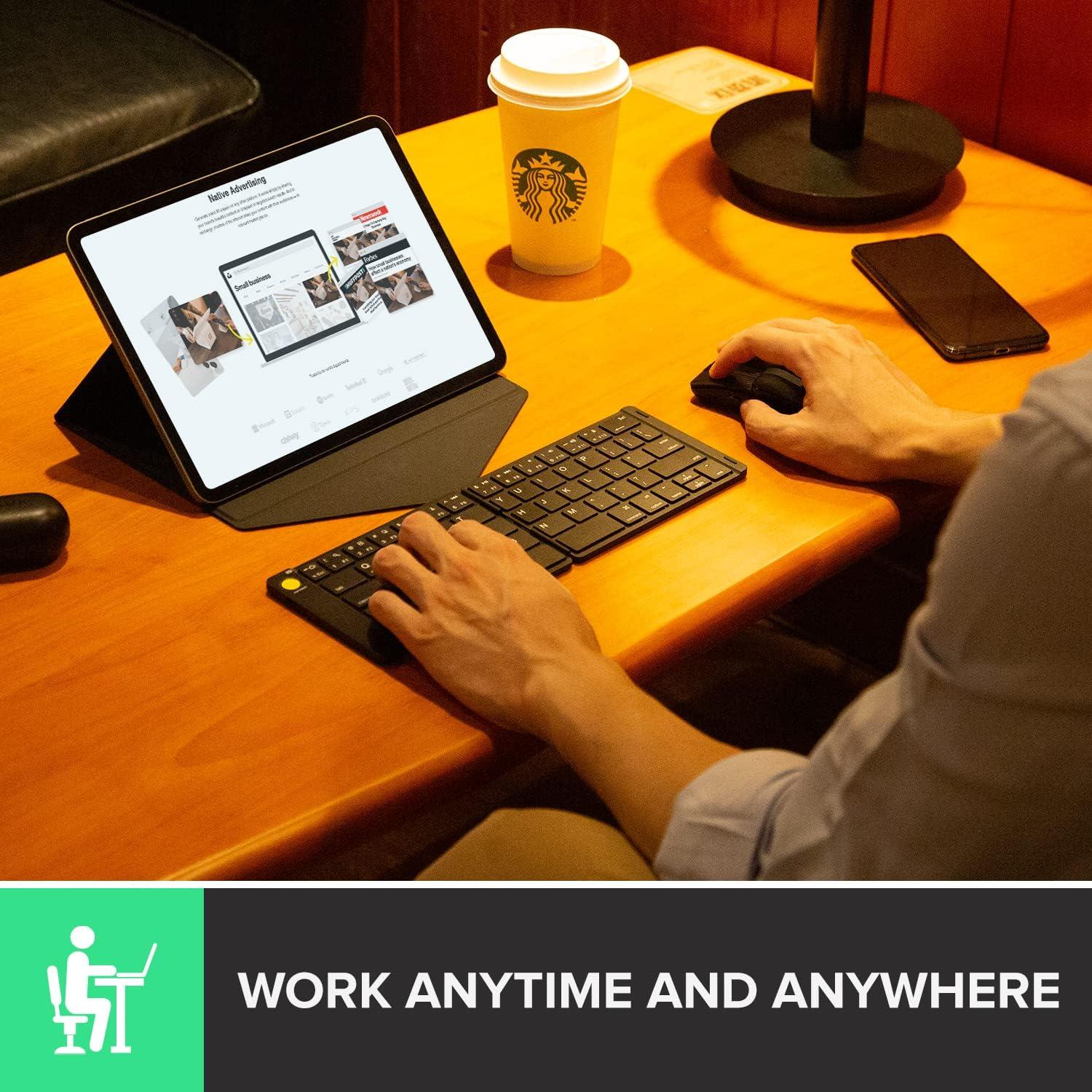 Combo Teclado y Ratón Inalámbricos DeLUX PockCombo Negro