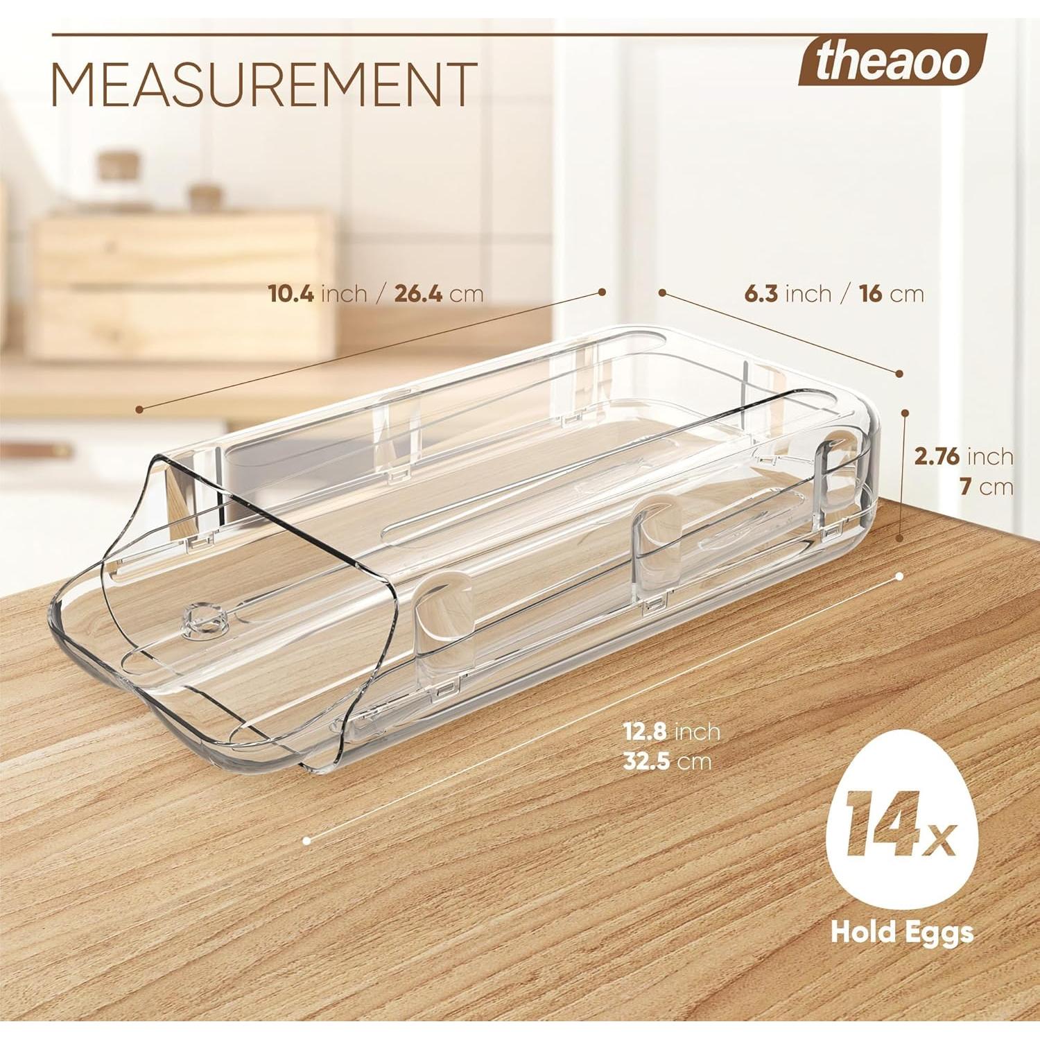 Dispensador de Huevos theaoo Transparente 14 Huevos Apilable