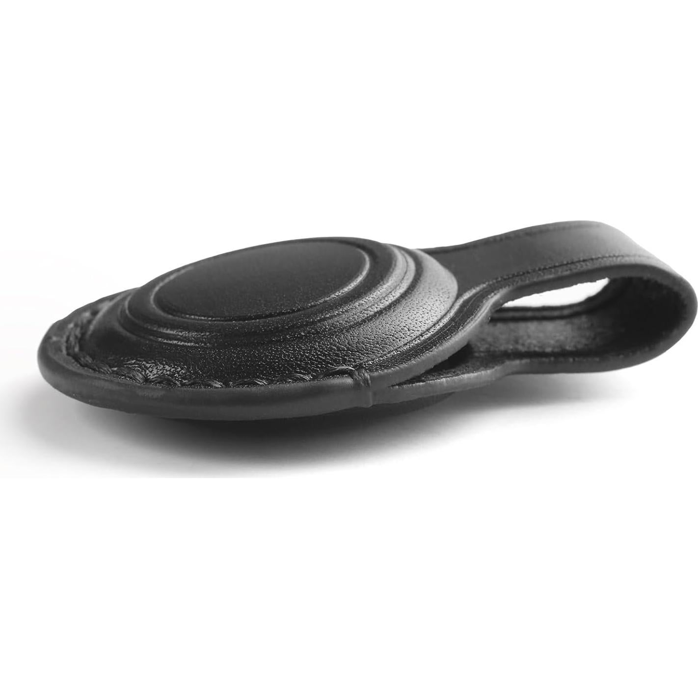 Soporte de llavero de cuero Jayanes para AirTag - Negro