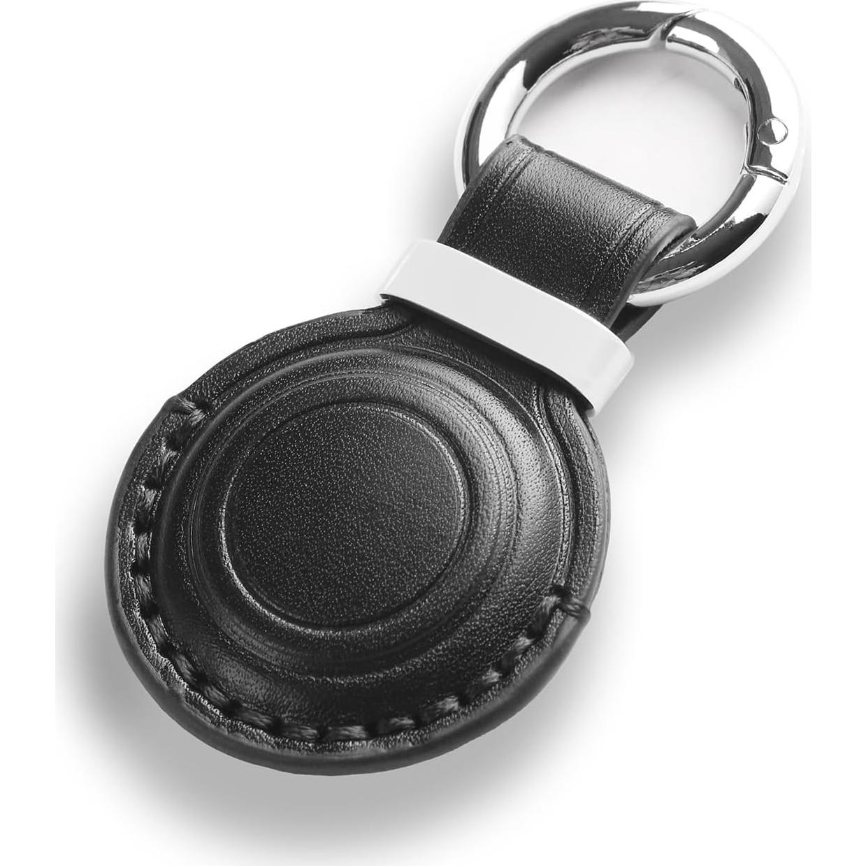 Soporte de llavero de cuero Jayanes para AirTag - Negro