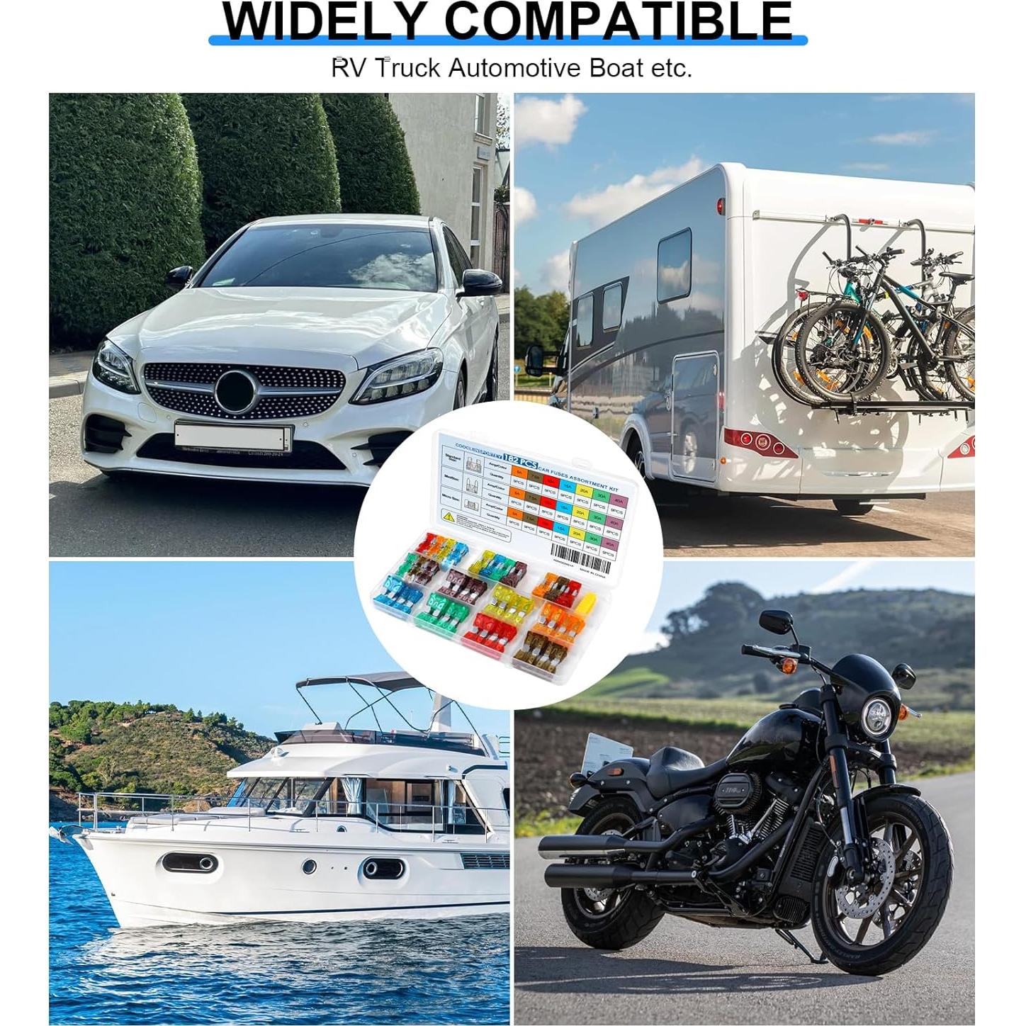 Kit de Fusibles Automotrices Cooclensportey 182 Piezas