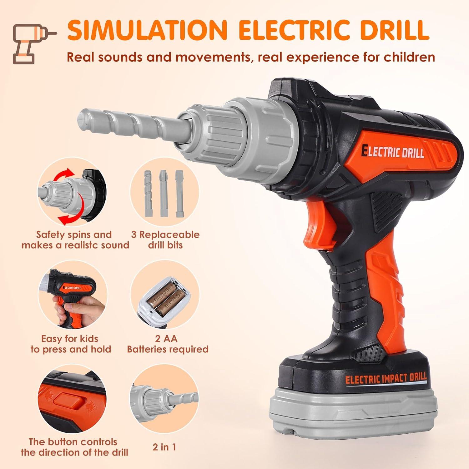 Juego de Herramientas para Niños Maysida 48 Piezas con Taladro