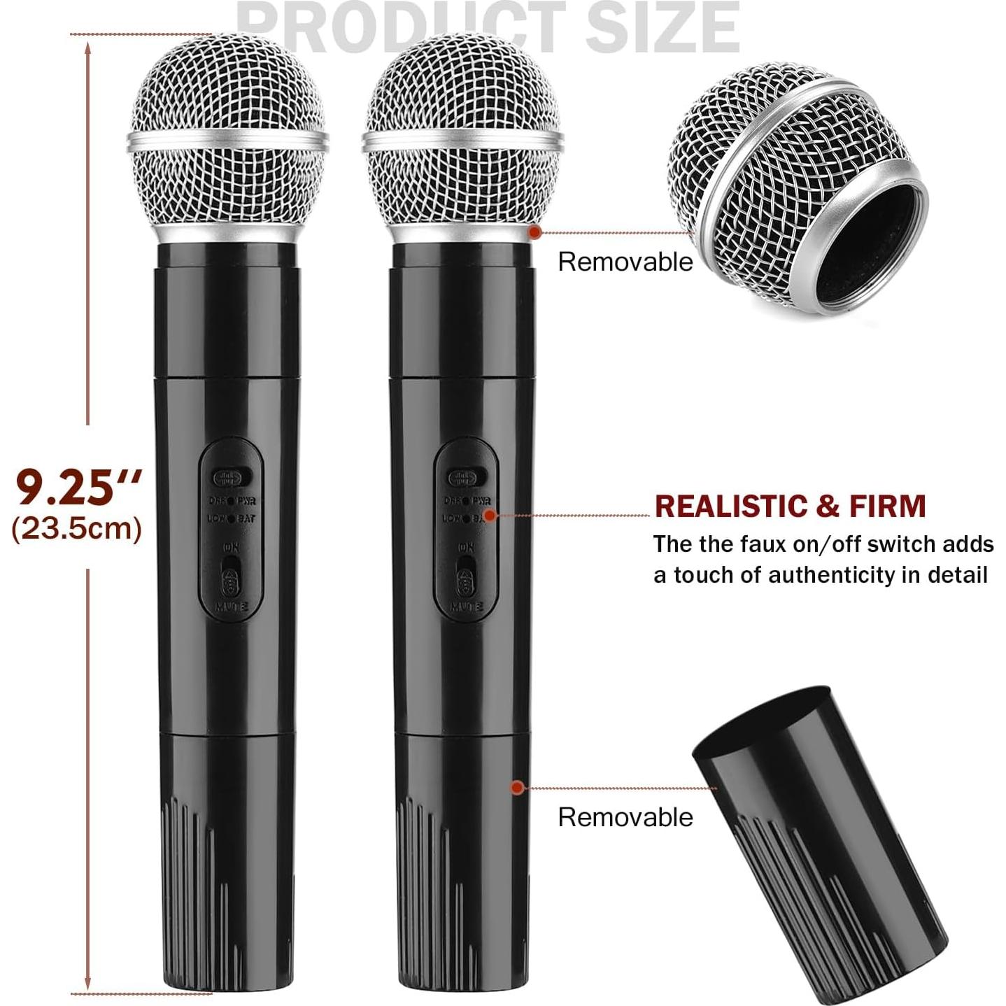 Accesorios de Micrófono Falso Facmogu 2 Piezas Realistas