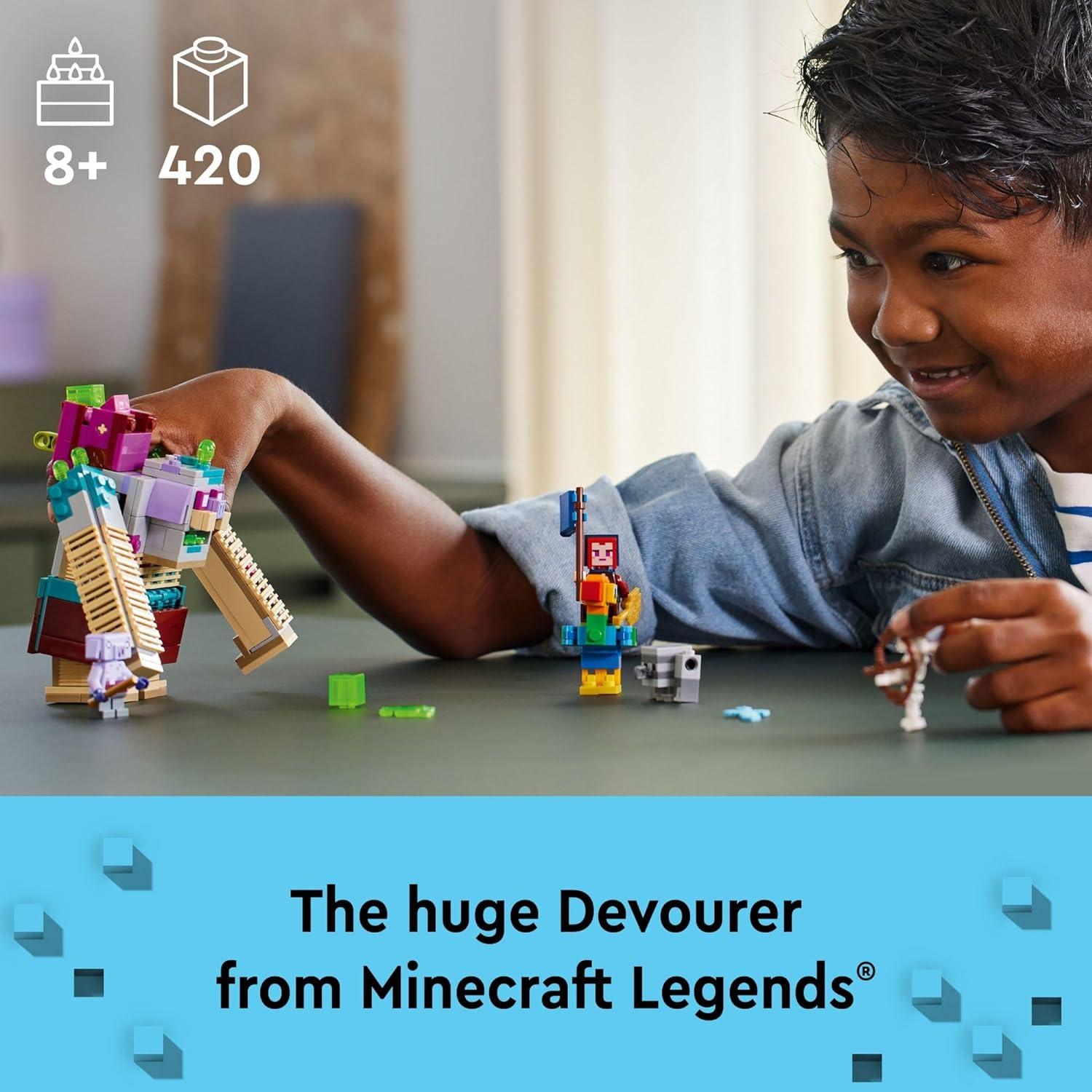 LEGO Minecraft Legends El Devorador Set Aventura 420 Piezas