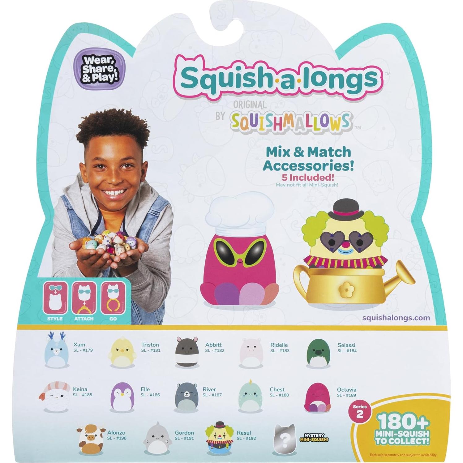 Squish-a-longs Mini-Squish Paquete de 14 - 1" (2.54 cm) con Accesorios
