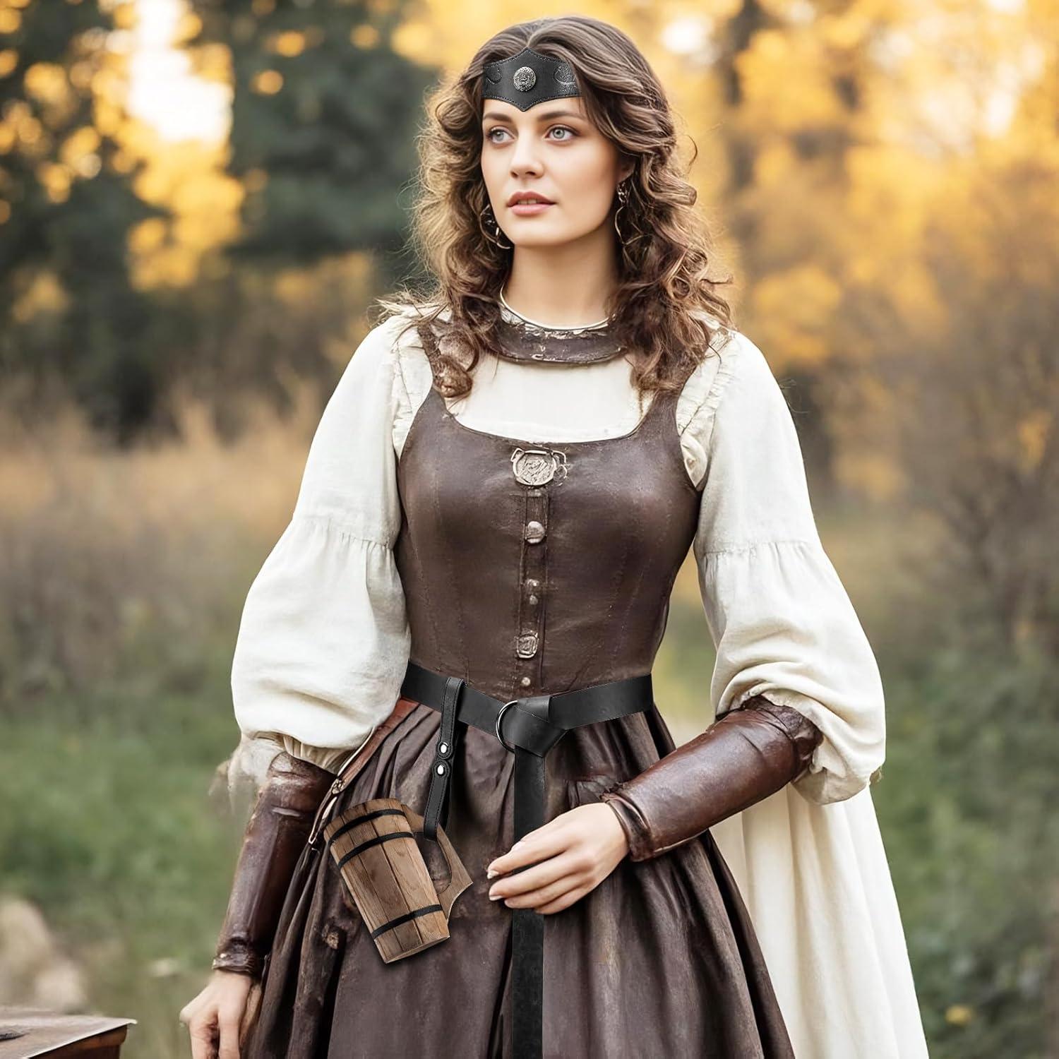 5 Piezas Accesorios Medievales para Cinturón Cosplay Vikingos