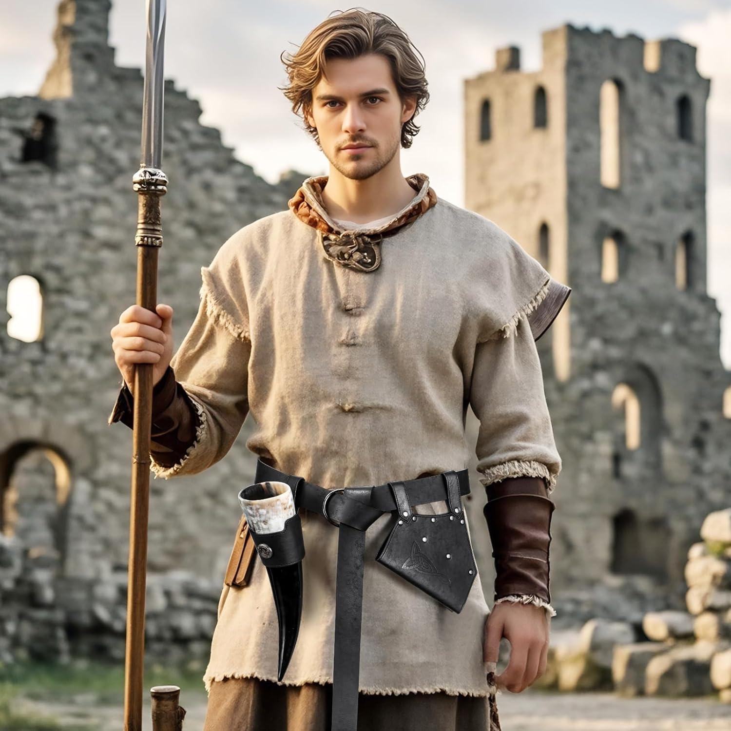 5 Piezas Accesorios Medievales para Cinturón Cosplay Vikingos