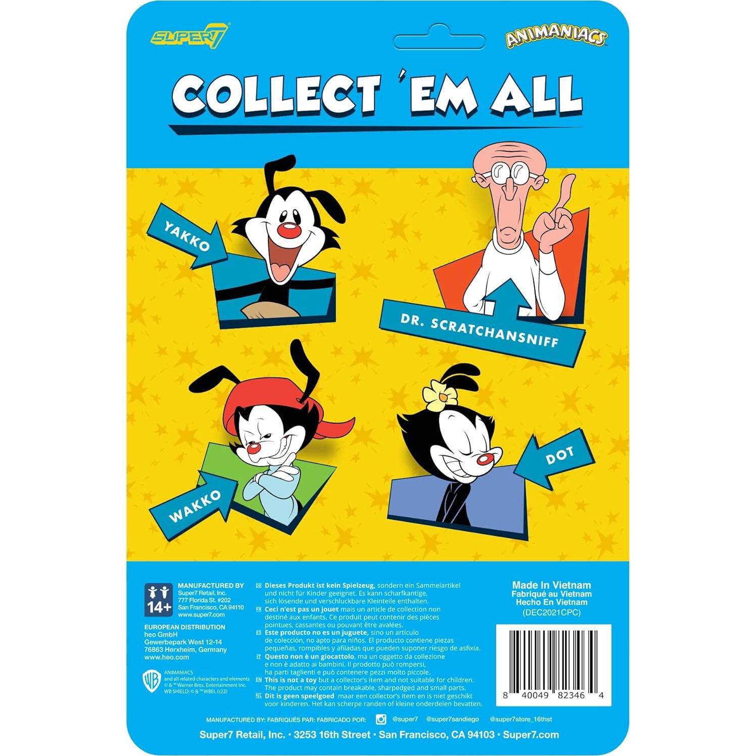 Figura de Acción Yakko Warner Super7 Animaniacs 9.53 cm