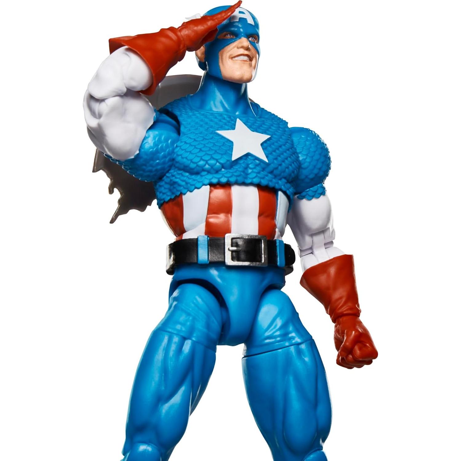 Legends Series Captain America, Avengers Retro Marvel Comics Secret Wars Collectible 6 Inch Action Figure with Shield