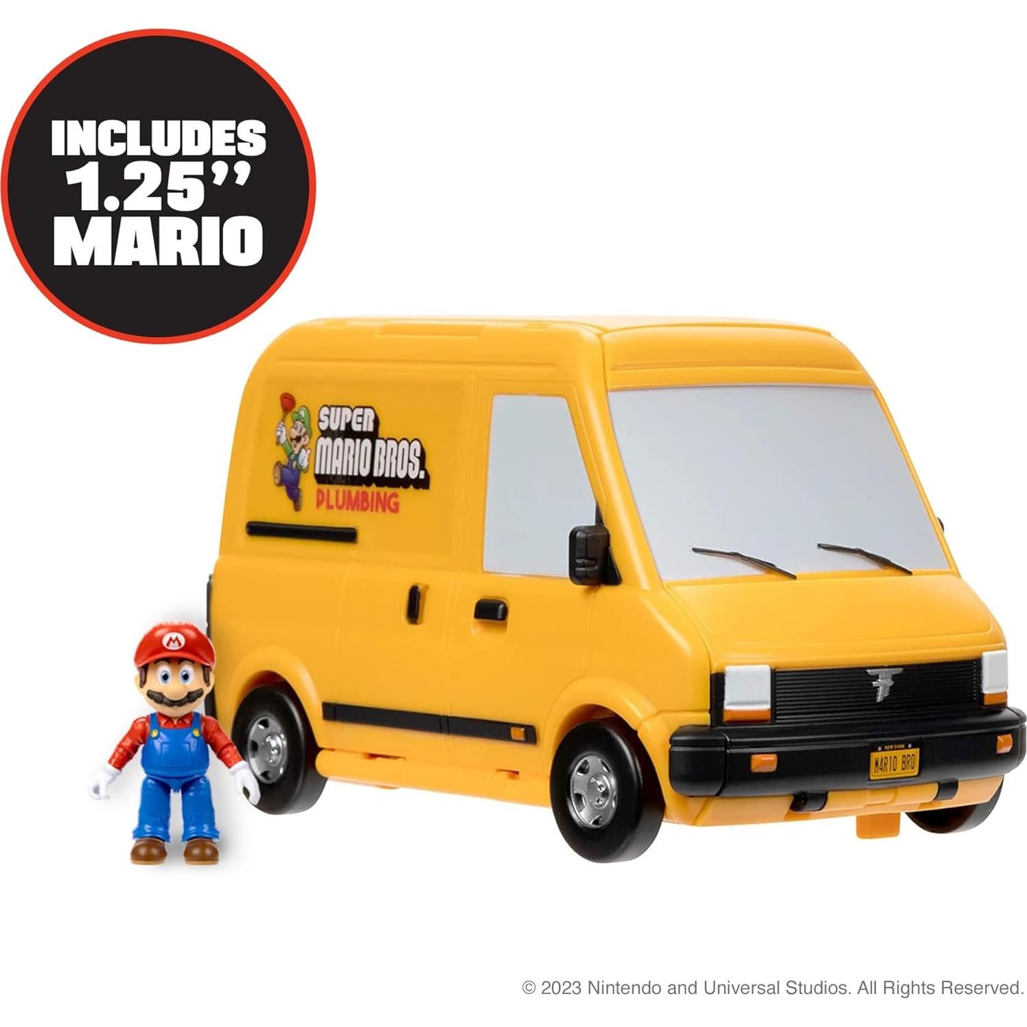 Furgoneta de fontanería Super Mario Bros + figura mini Mario