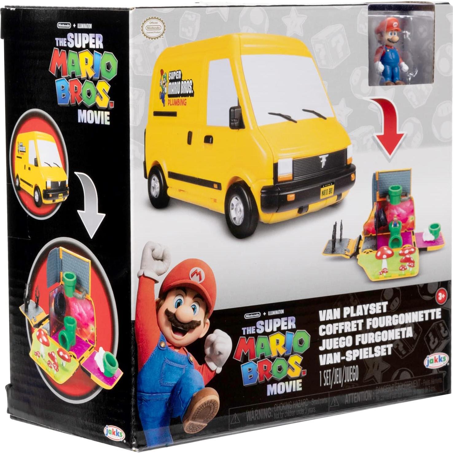 Furgoneta de fontanería Super Mario Bros + figura mini Mario