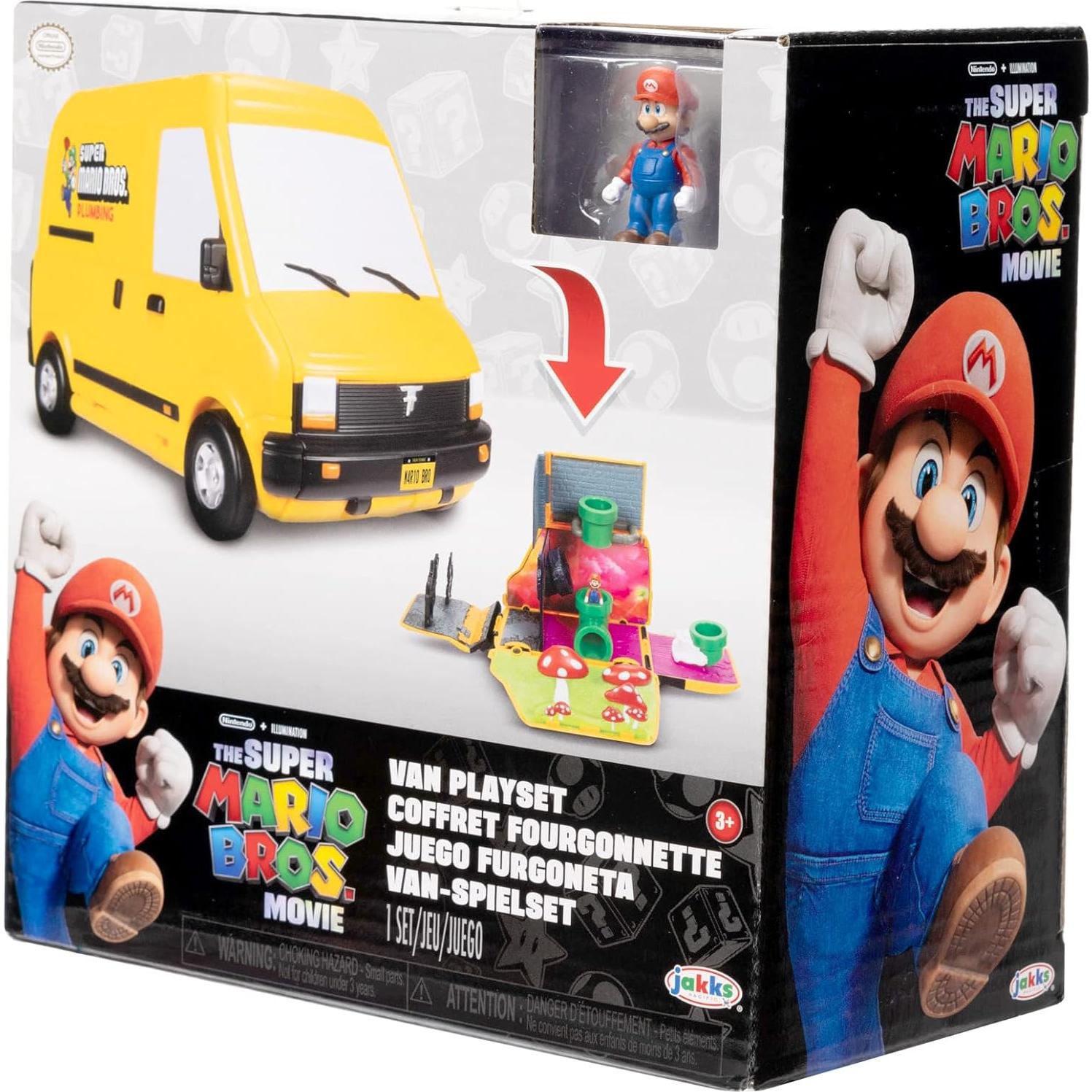 Furgoneta de fontanería Super Mario Bros + figura mini Mario