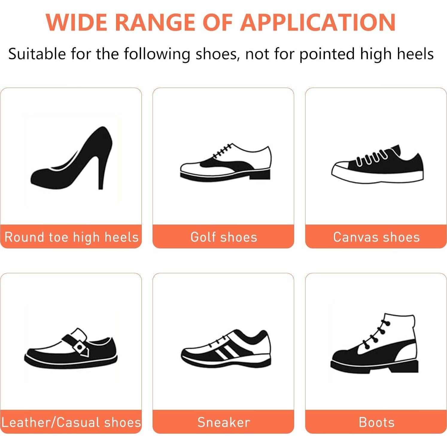 Rellenos para Zapatos UamGlsob - 3 Pares Ajustables Negros