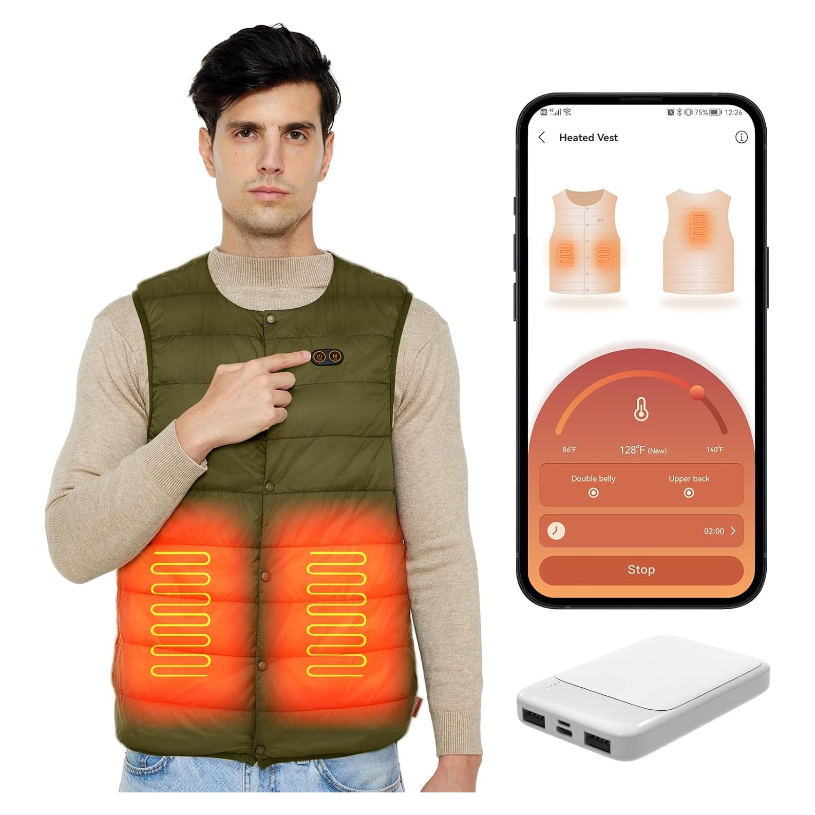 Chaleco Térmico Comfytemp para Hombres Grande Verde con Batería