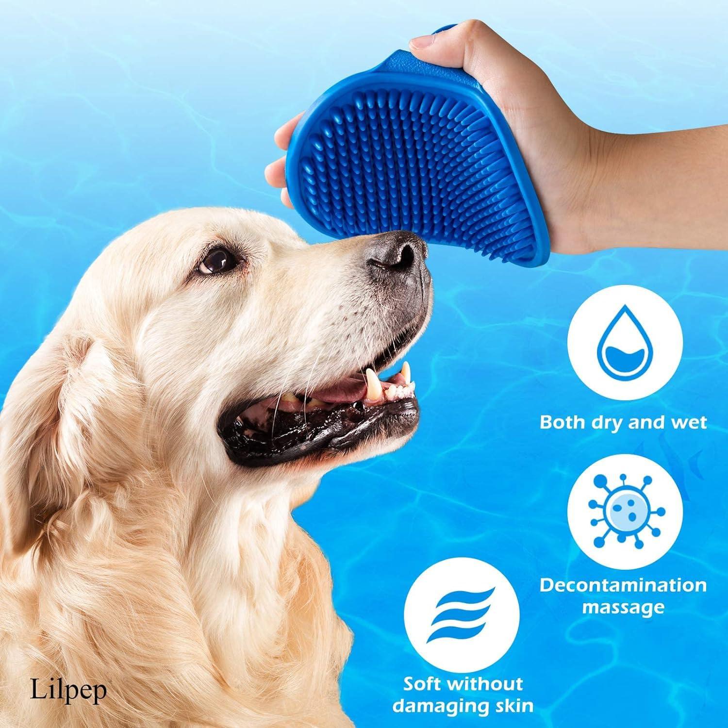 Cepillo de Aseo para Perros Lilpep Azul - Suave y Ergonómico