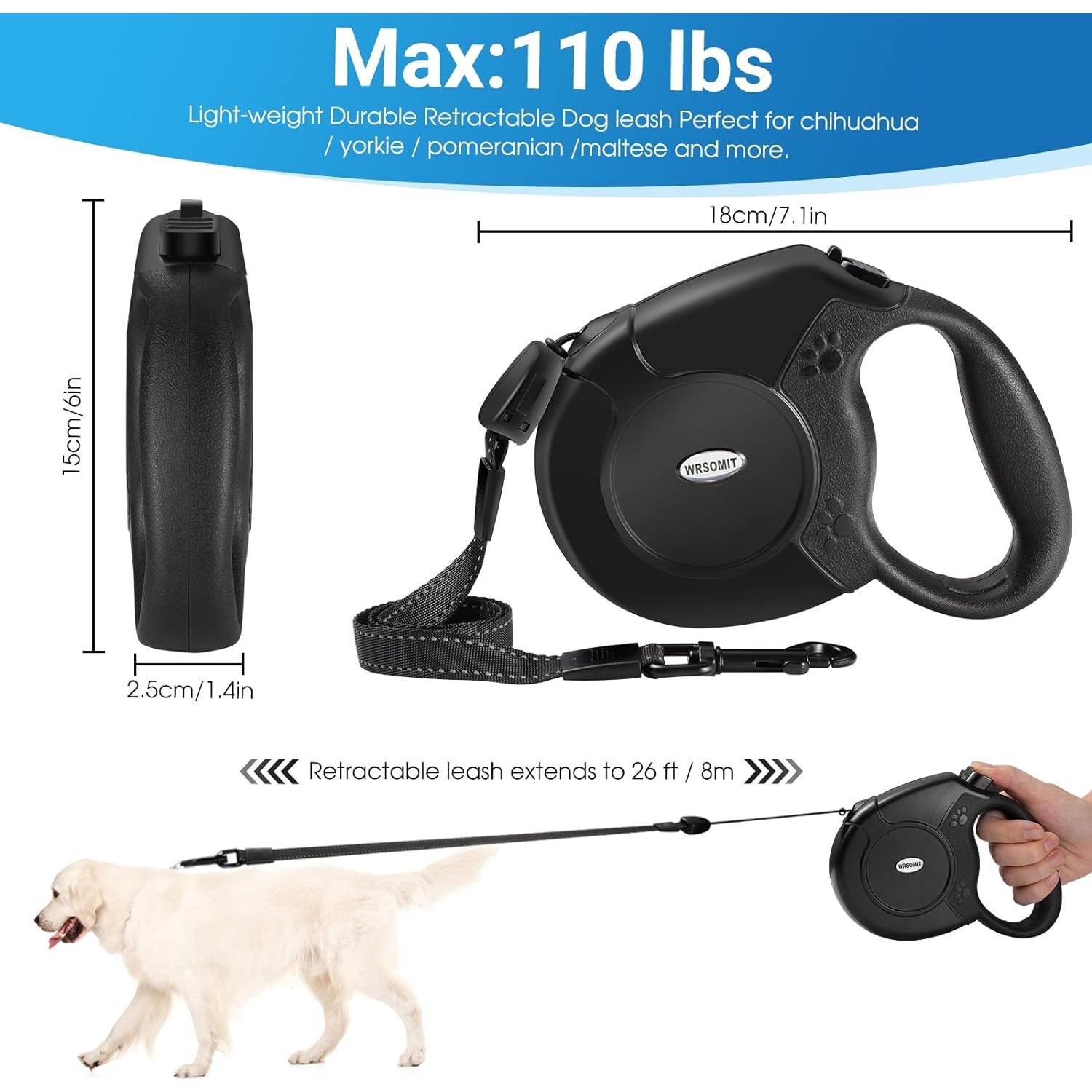 Correa de Perro Retráctil WRSOMIT 8m Resistente hasta 45kg