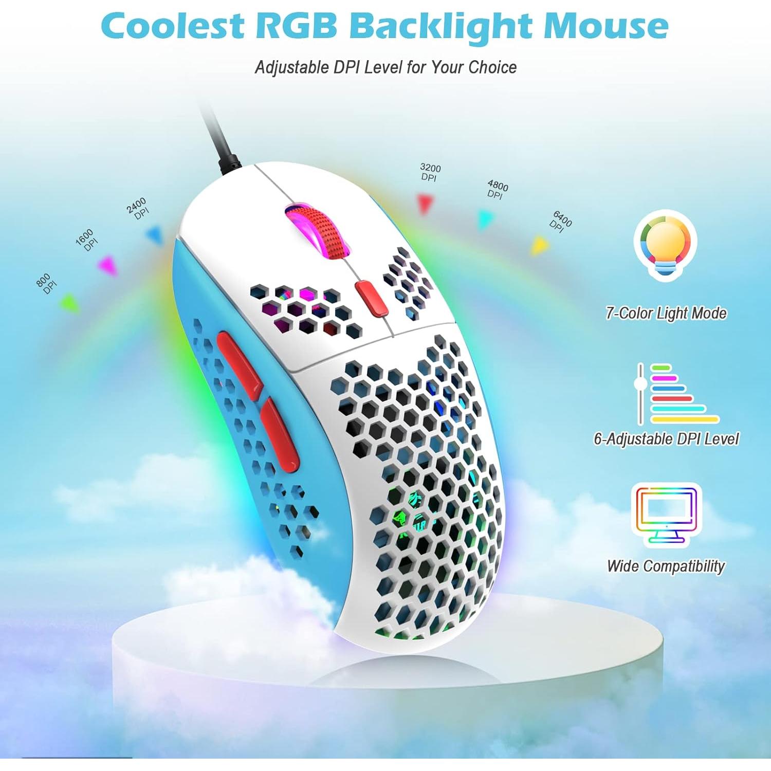 Teclado Mecánico Gaming ZIYOU LANG RK-T60 + Ratón RGB 6400DPI