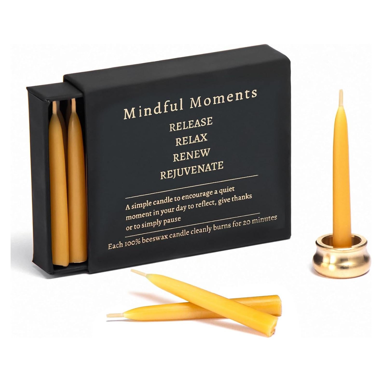 Juego de Velas de Meditación Consciente Michael Grace 12 Mini Velas Cera de Abeja