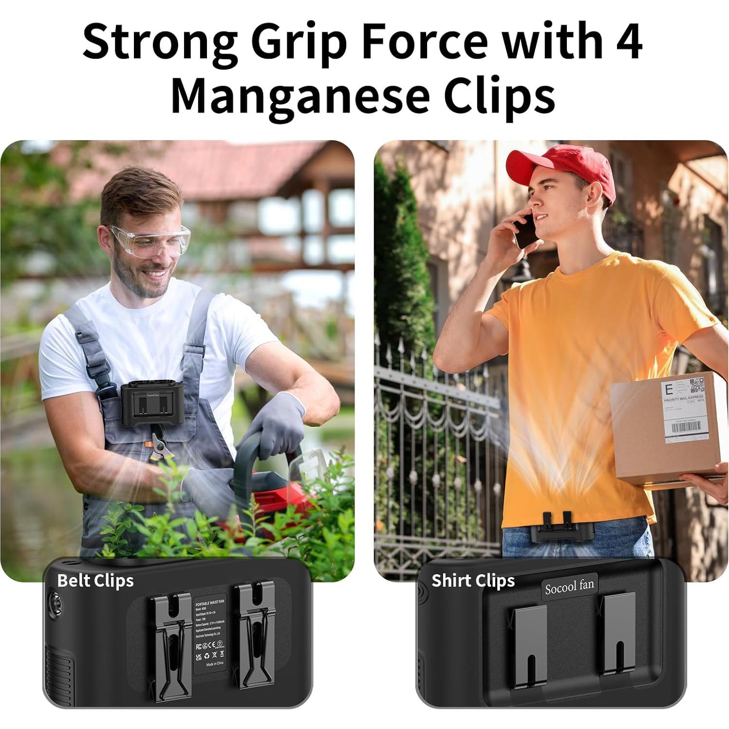 Ventilador Portátil de Cintura Socool K300 Recargable 40h