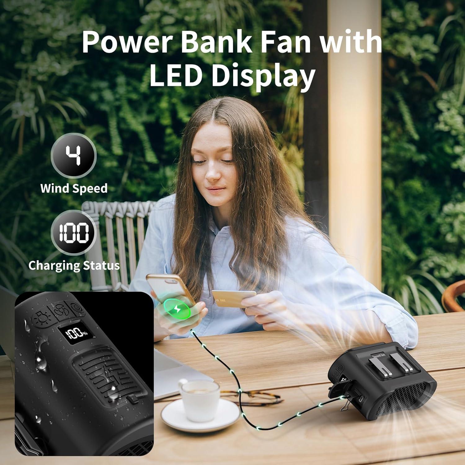 Ventilador Portátil de Cintura Socool K300 Recargable 40h