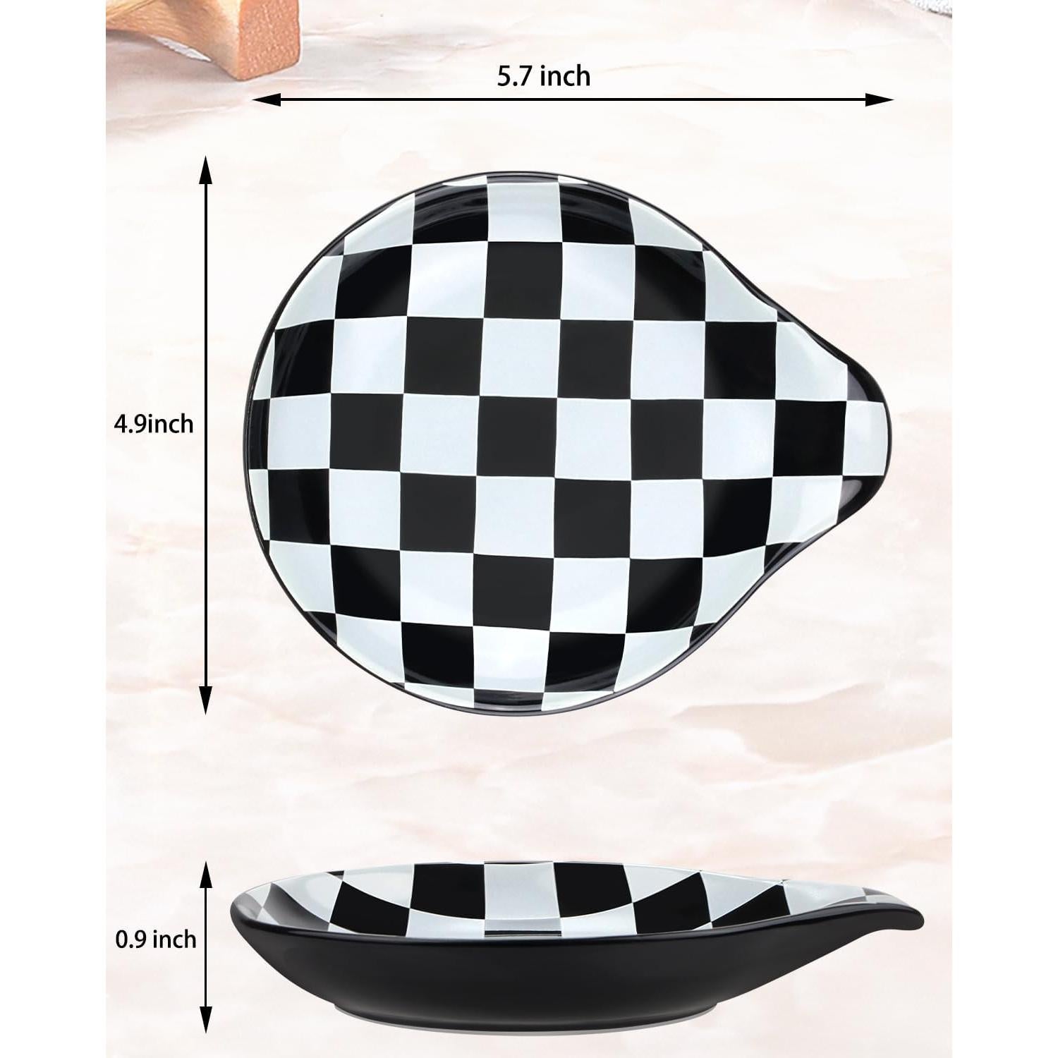 Soporte para Cucharas de Cerámica VanlonPro Cuadro Blanco y Negro