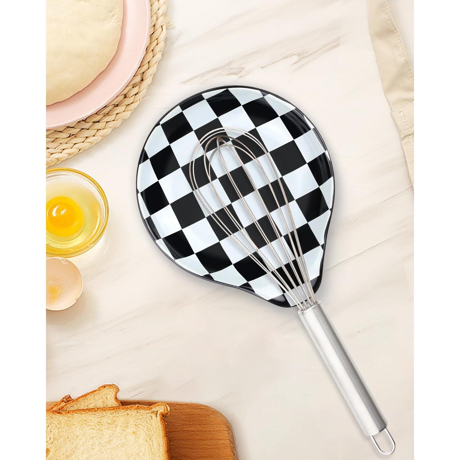 Soporte para Cucharas de Cerámica VanlonPro Cuadro Blanco y Negro