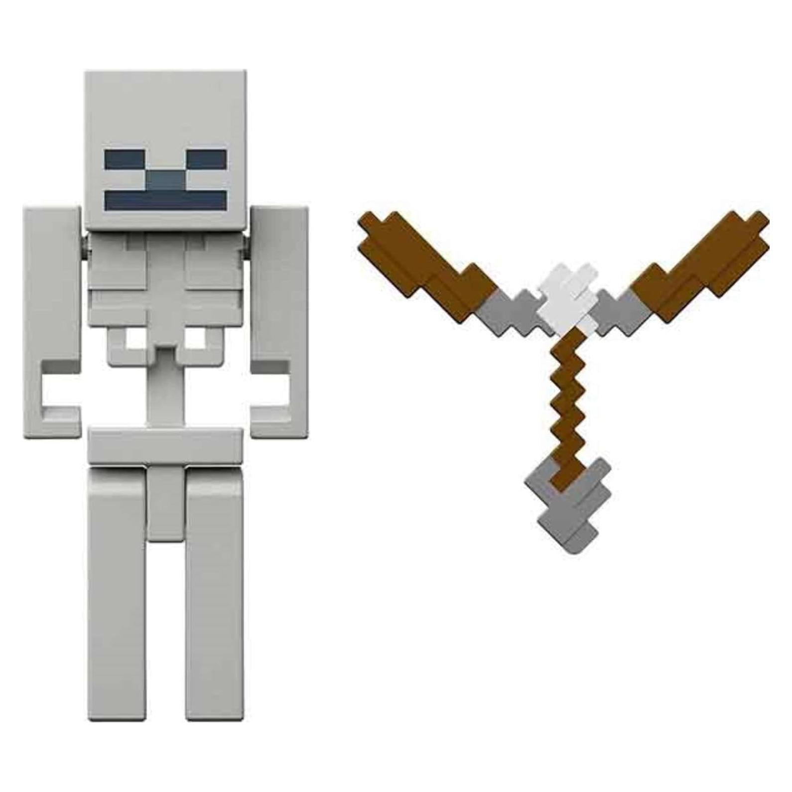 Figura de acción Mattel Minecraft Skeleton 8.26 cm con accesorios