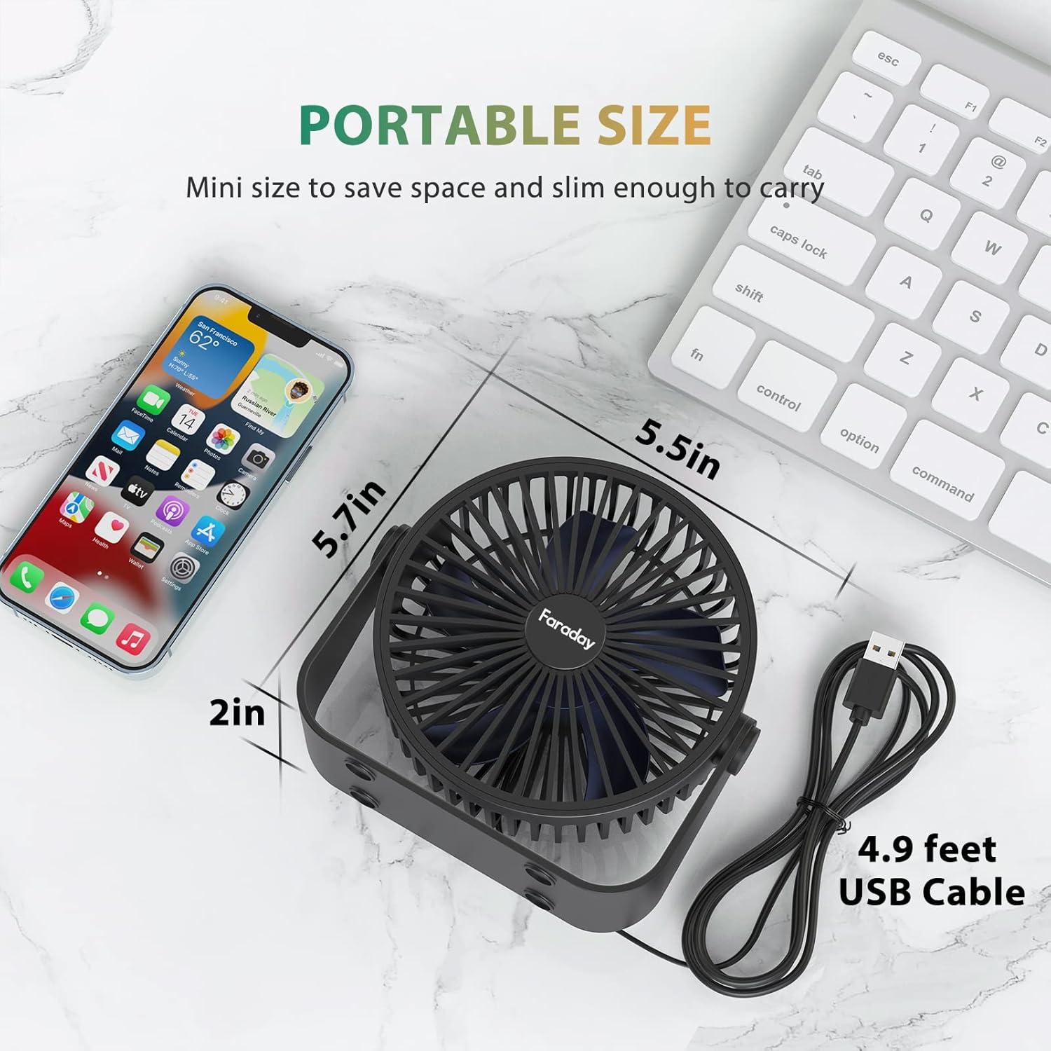 Ventilador de Escritorio USB FARADAY FD03 10W 3 Velocidades