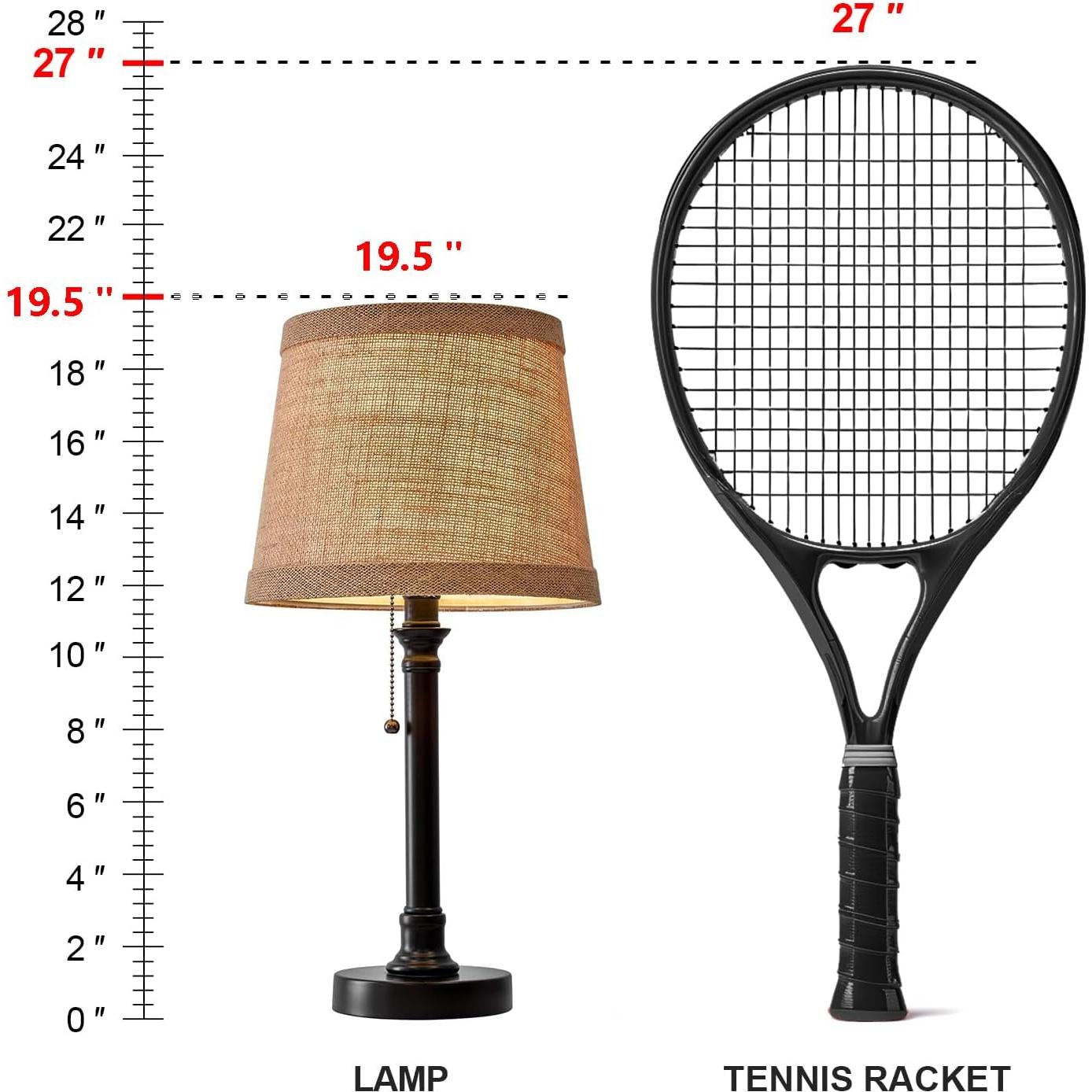 Lámpara de Mesa Pequeña Oneach Negra 49.5 cm Tela