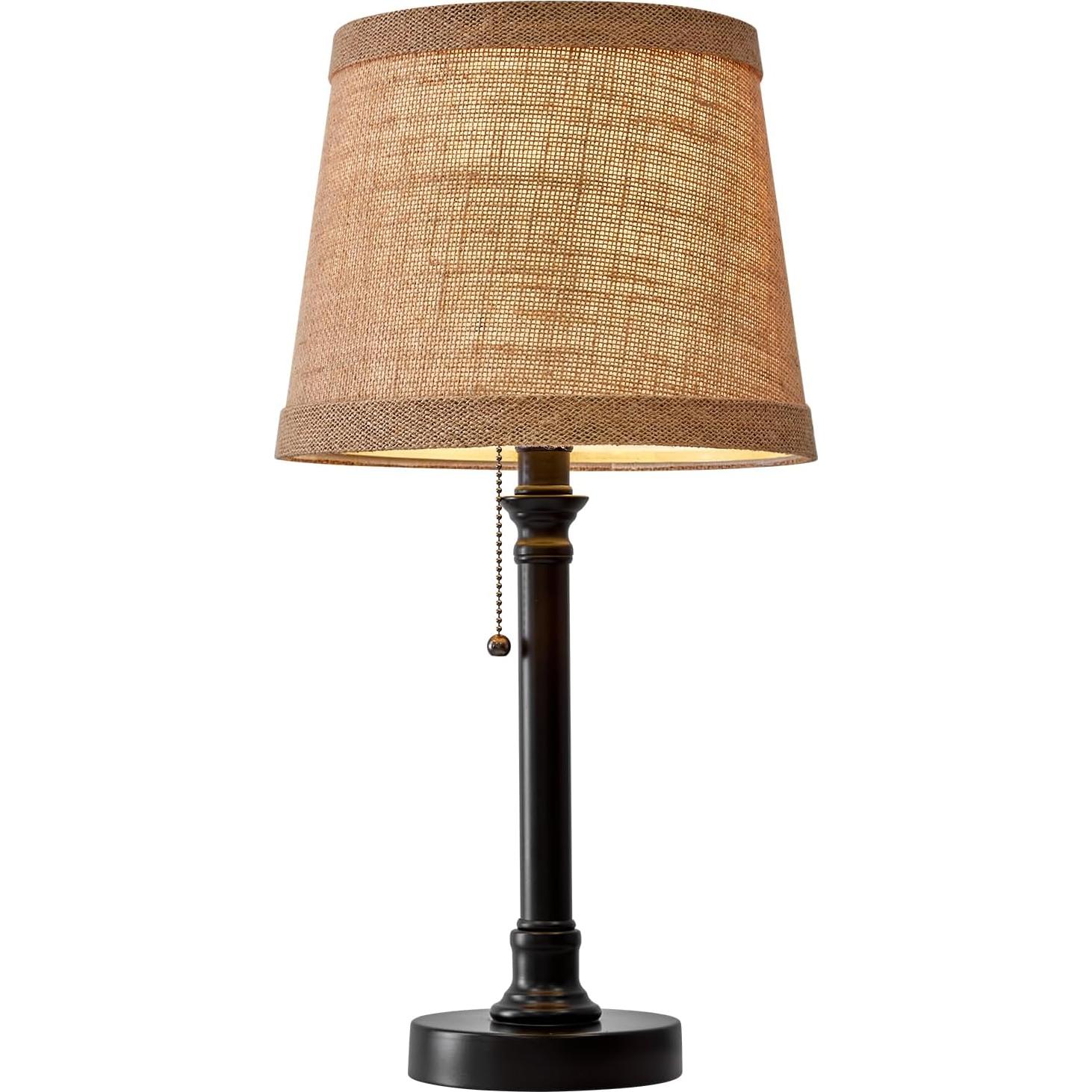 Lámpara de Mesa Pequeña Oneach Negra 49.5 cm Tela