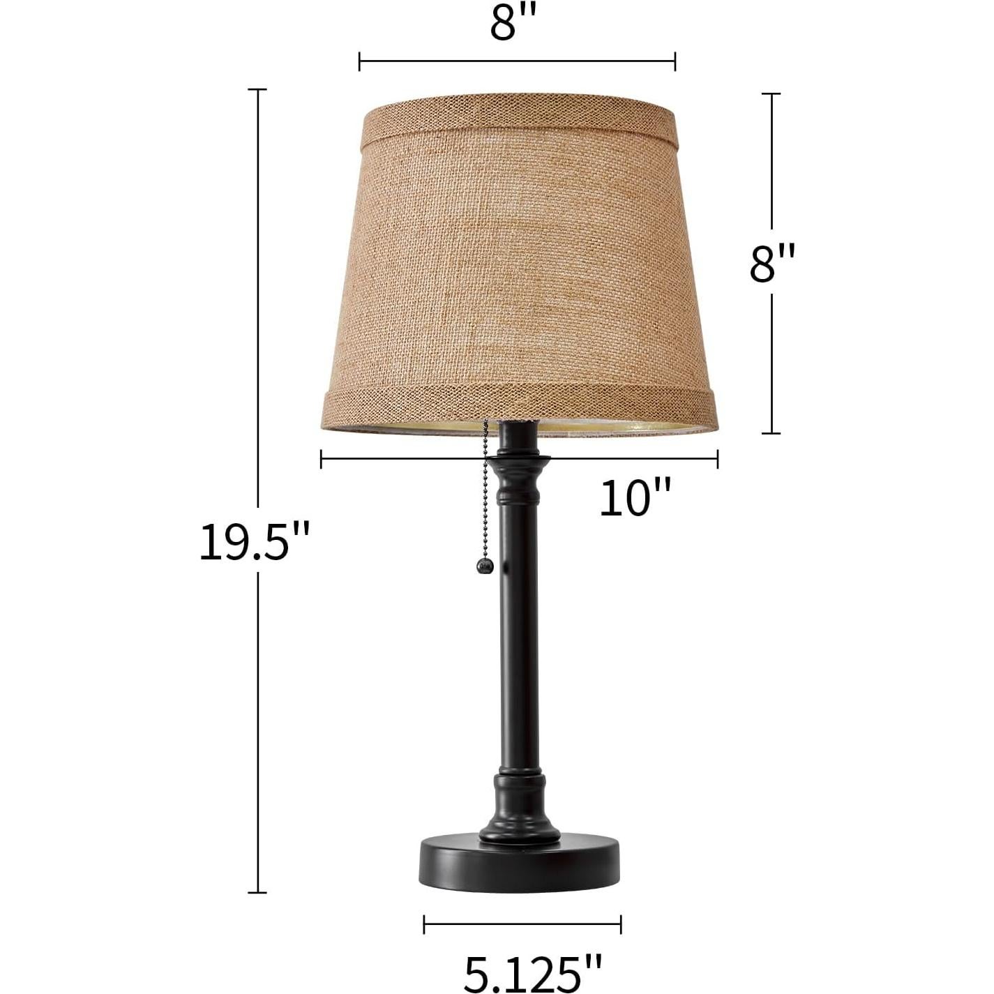 Lámpara de Mesa Pequeña Oneach Negra 49.5 cm Tela