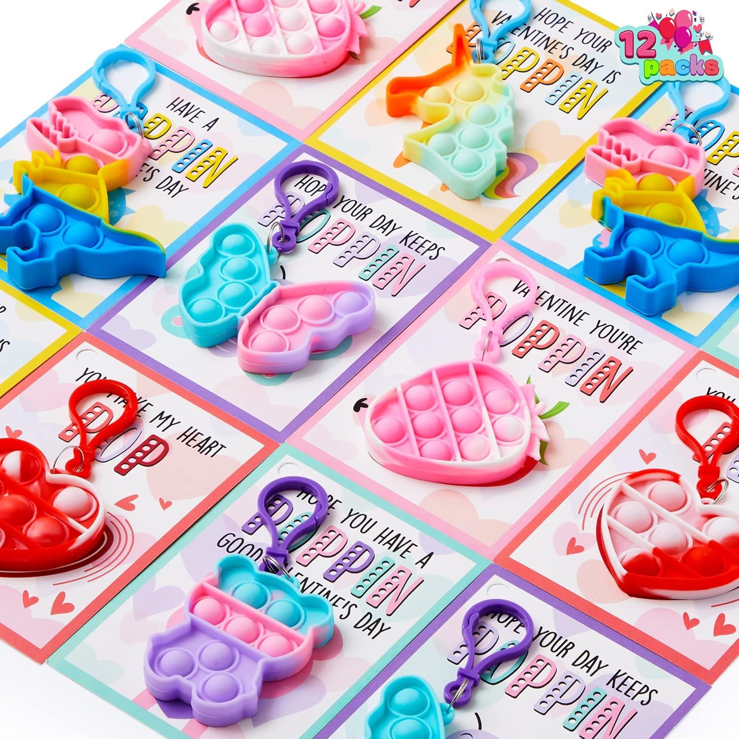 JOYIN 12 Juguetes Llave Pop Fidget Antiestrés Multicolor