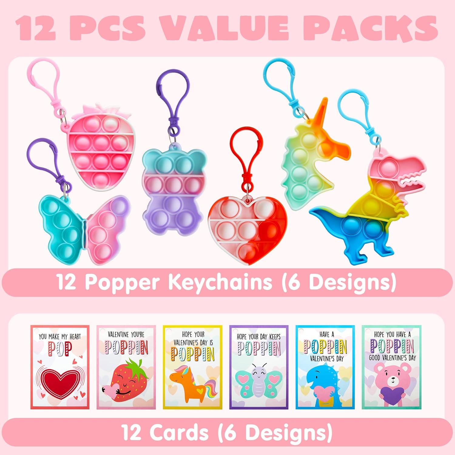 JOYIN 12 Juguetes Llave Pop Fidget Antiestrés Multicolor