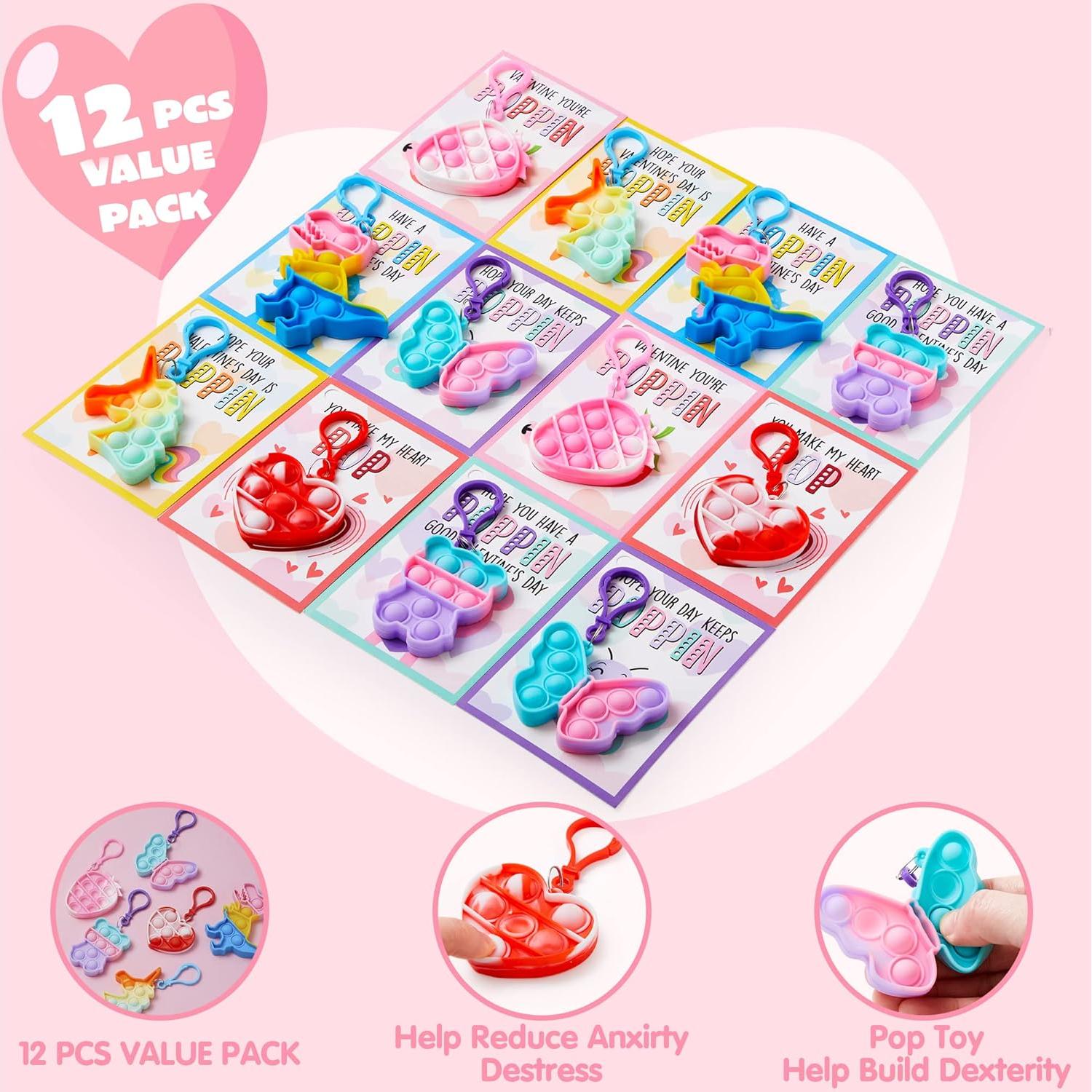JOYIN 12 Juguetes Llave Pop Fidget Antiestrés Multicolor