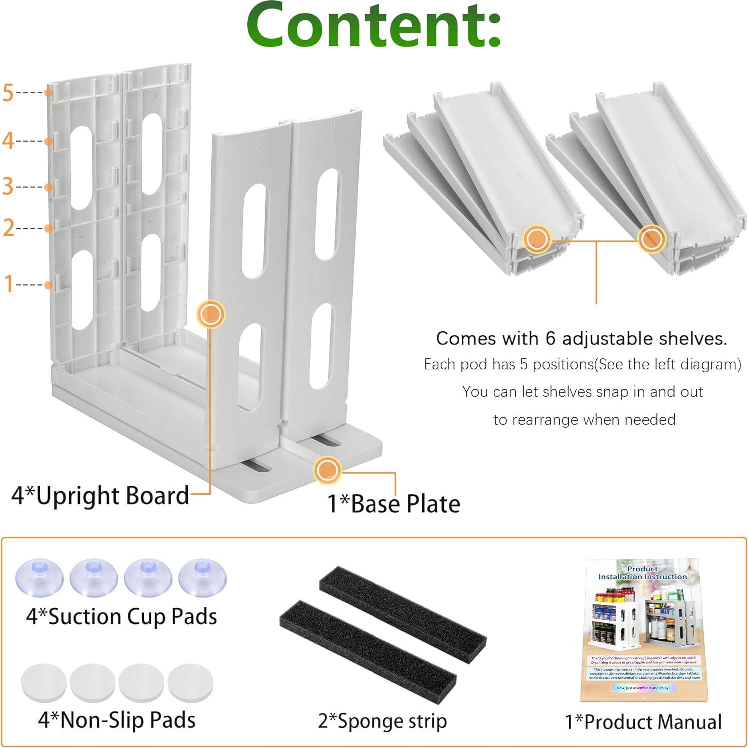 Organizador de Especias Deslizante Dutiplus 3 Niveles Gris 27.4 cm