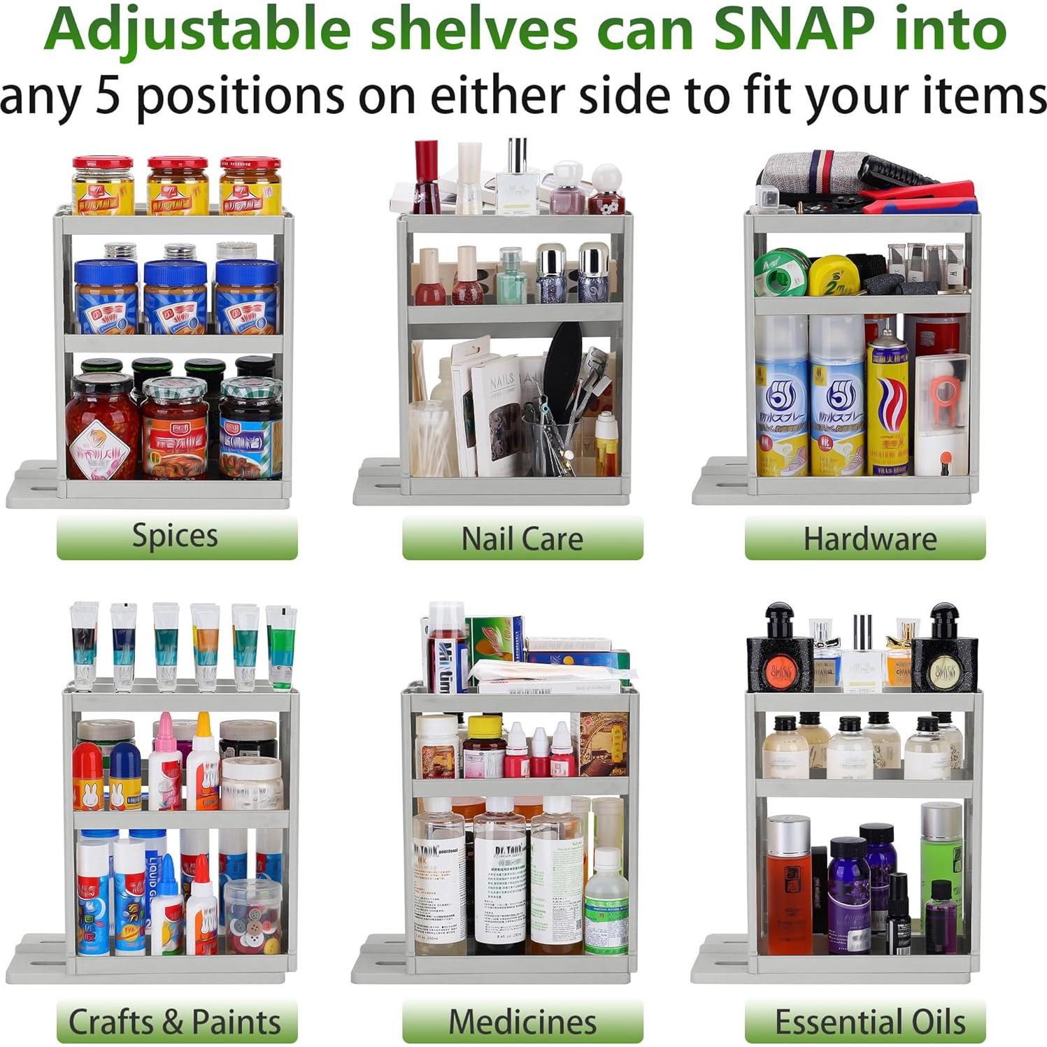 Organizador de Especias Deslizante Dutiplus 3 Niveles Gris 27.4 cm