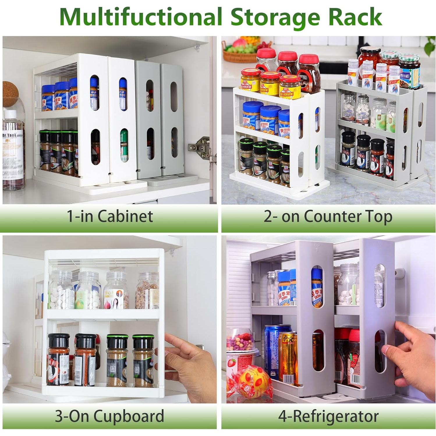 Organizador de Especias Deslizante Dutiplus 3 Niveles Gris 27.4 cm