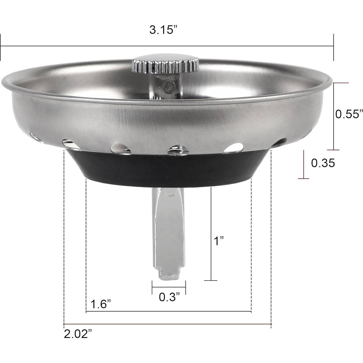 2 Pcs Sink Drain Strainer Sink Stopper Combo Basket Replacement for Kitchen 3-1/2 inch Drain, Sink Drain Strainer Kitchen Sink Stopper Kitchen Sink Strainer