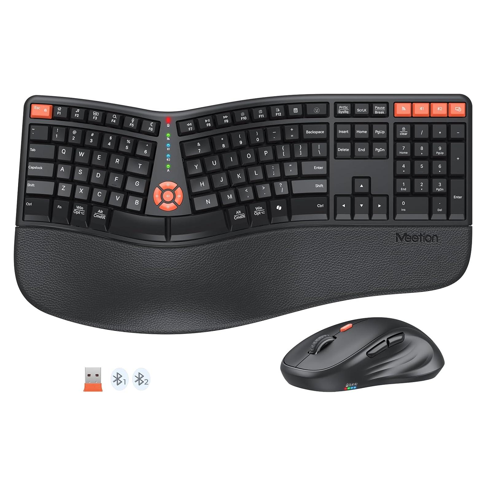 Teclado y Ratón Ergonómicos MEETION Director-C-3 Inalámbricos