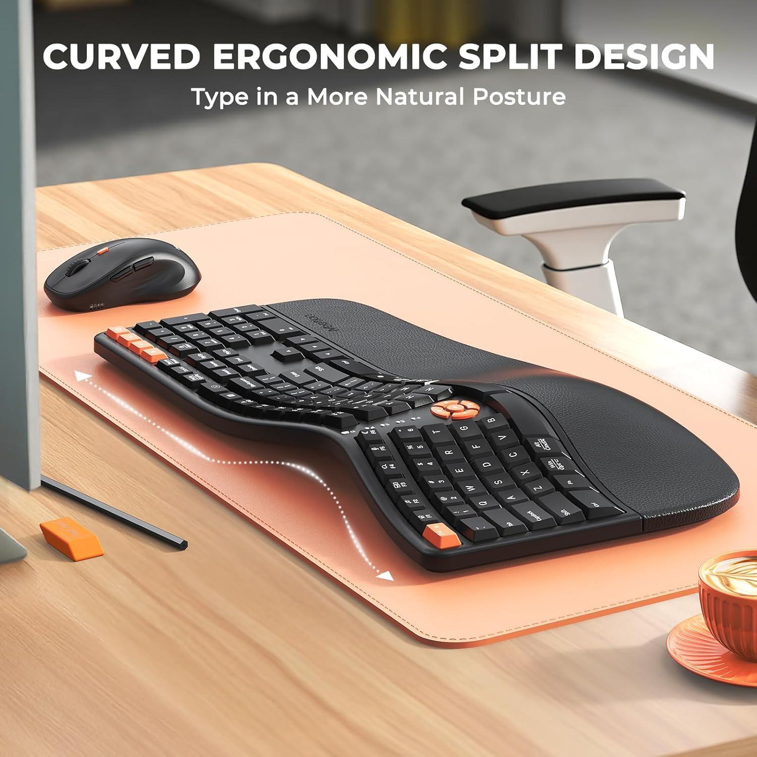 Teclado y Ratón Ergonómicos MEETION Director-C-3 Inalámbricos