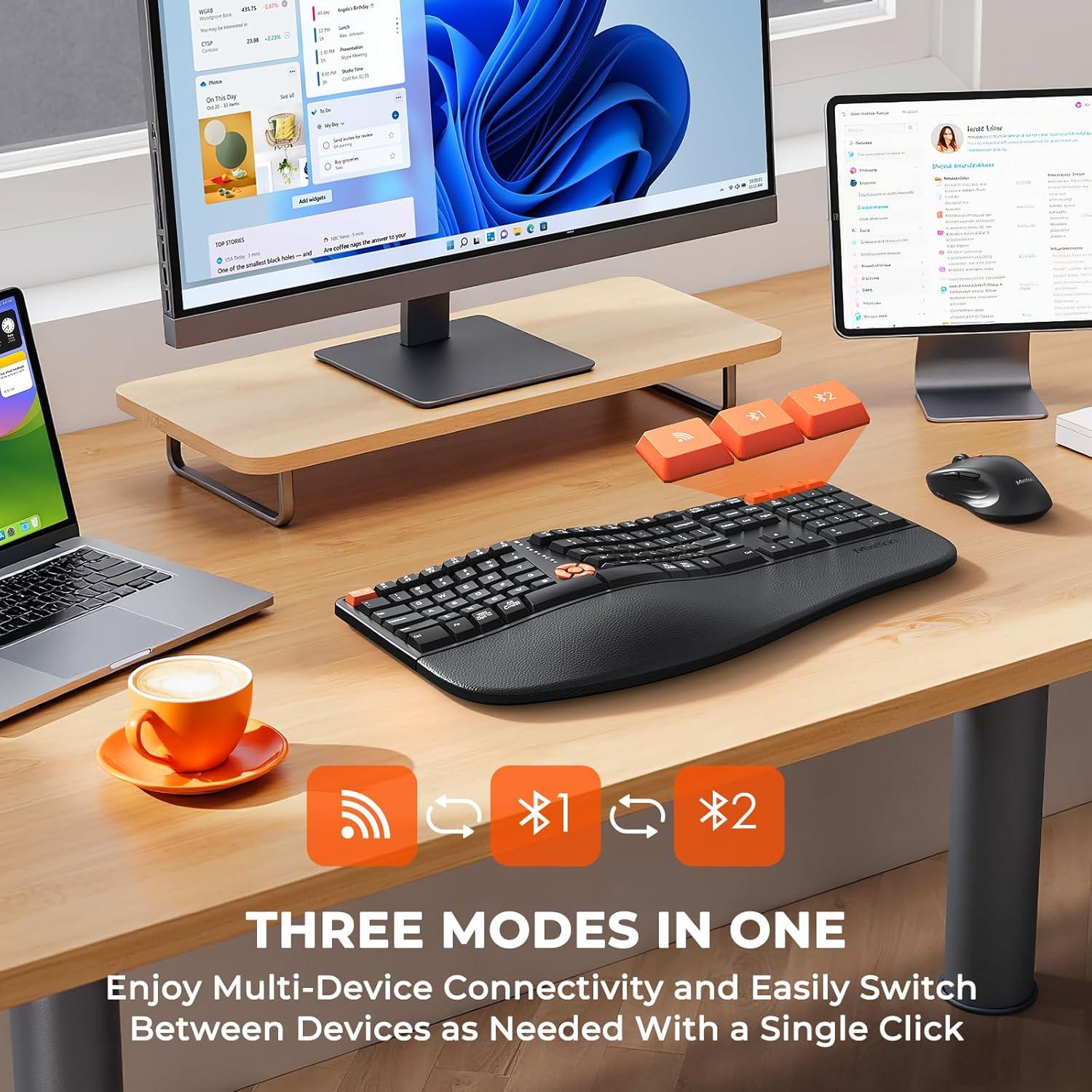 Teclado y Ratón Ergonómicos MEETION Director-C-3 Inalámbricos